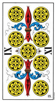 Lá bài Tarot 9 of Pentacles (9 Đồng Tiền) , biểu tượng học và ý nghĩa chuyên sâu