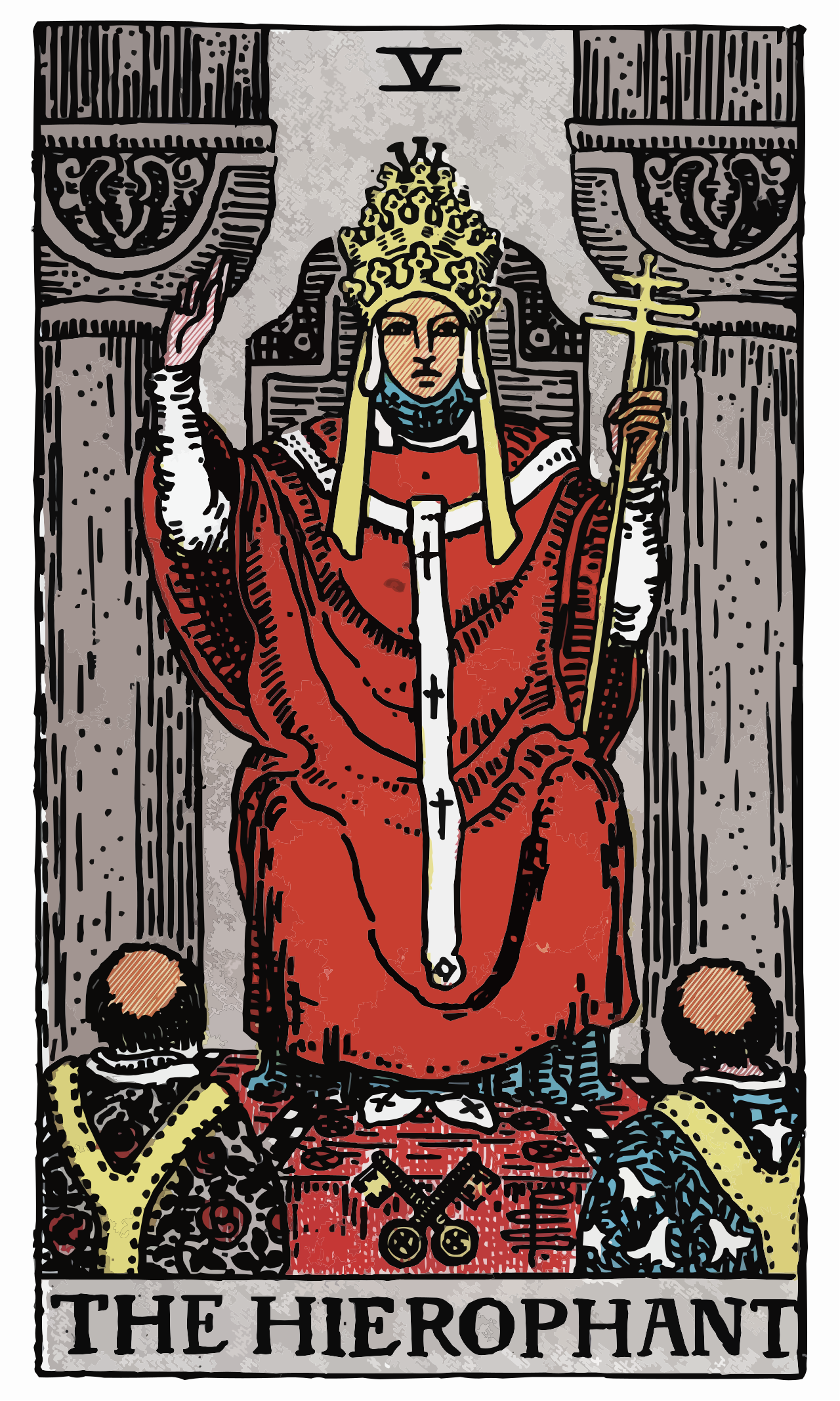 Lá bài Tarot The Hierophant - Giáo Hoàng: Biểu tượng học và ý nghĩa chuyên sâu