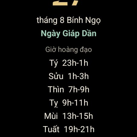 Màn giờ hoàng đạo trên đồng hồ Wear OS