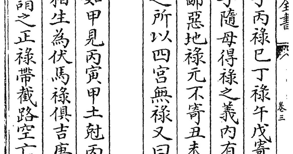 A handwritten page of Sanming Tonghui in Chinese characters, Siku Quanshu edition